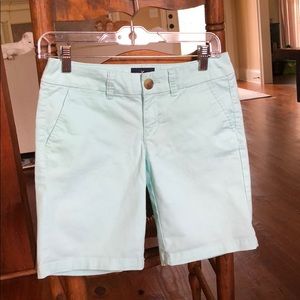 American Eagle Light Aqua Blue Bermuda Shorts